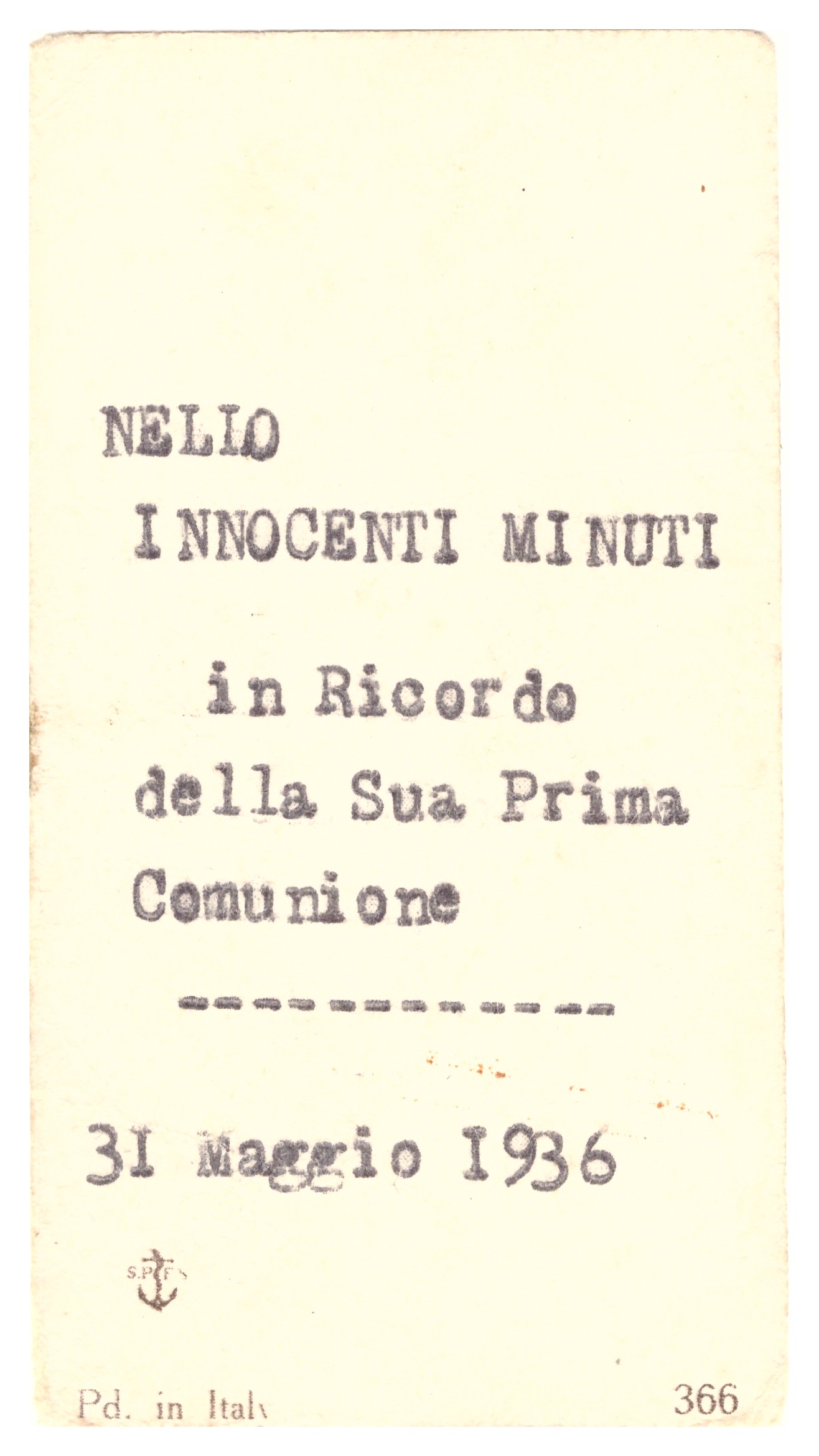 63_Nello ricordo 1a Comunione 31051936_retro 63_Nello ricordo 1a Comunione 31051936_retro