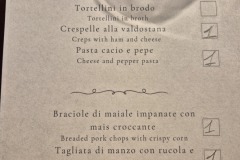 Menu del 6 febbraio Hotel Petit Tournalin